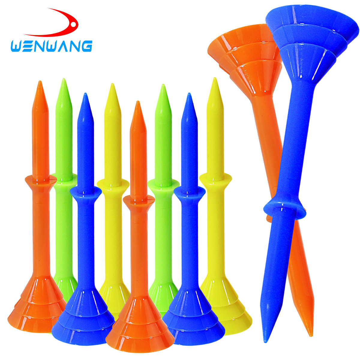 Picture of Golf ball nail large cup double layer 3-1/4 "plastic ball seat tee excellent hitting resistance and constant stability