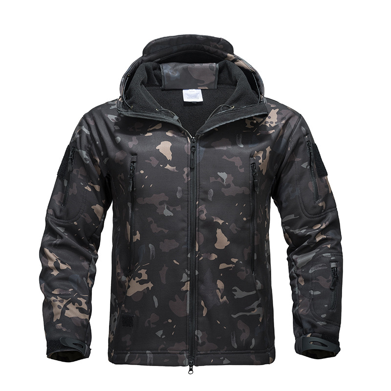 Picture of Outdoor Shark Skin Soft Shell Jacket Men's Winter Fleece Jacket Waterproof Windproof Men's Three-in-One Warm Camouflage Mountaineering