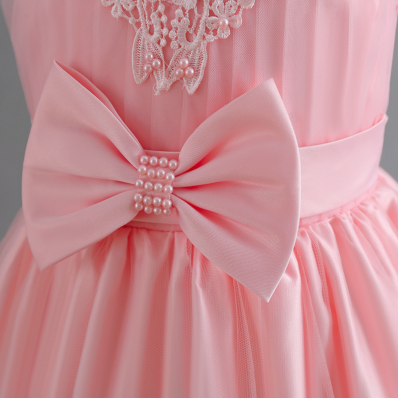 Picture of 2023 Summer New Girls' Dress Sleeveless Long Dress Mesh Lace Princess Dress Piano Costume Cross-border Exclusive