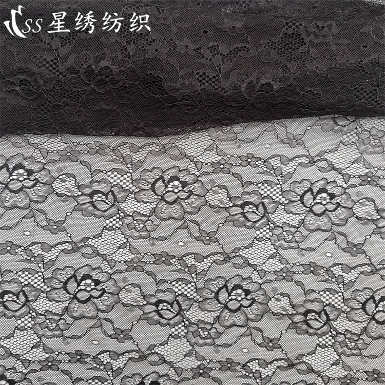 New Nylon Elastic Lace Fabric with Small Peony Flower Soft and Skin-Fribottomly Four-Way Elastic Bottoming Shirt Intimates Fabric