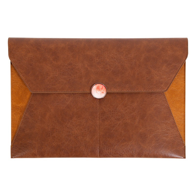 A4 large capacity file bag data storage folder waterproof business office file bag leather printable logo briefcase