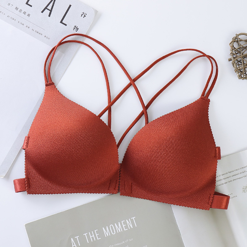 Picture of Beautiful Back 3D Front Button Wrapped Chest Intimates Girl Student Suspender Tube Top Sports Sexy Wire-Free Bra Vest Intimates