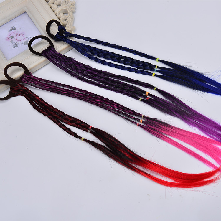 Picture of Hot Selling Colorful Wig Braids Gradient Color High Temperature Silk Braids Wig Hair Band Wholesale