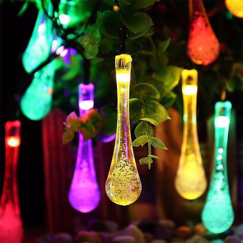 Picture of LED solar light string Bubble Ball water drop light string outdoor landscape courtyard holiday decoration Christmas lights string lights