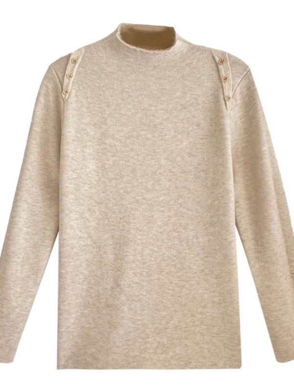 Picture of Women's Half Turtleneck Knitted Bottoming Shirt with Autumn and Winter Style All-In-One Velvet Sweater 2023 New High-Bottom Top