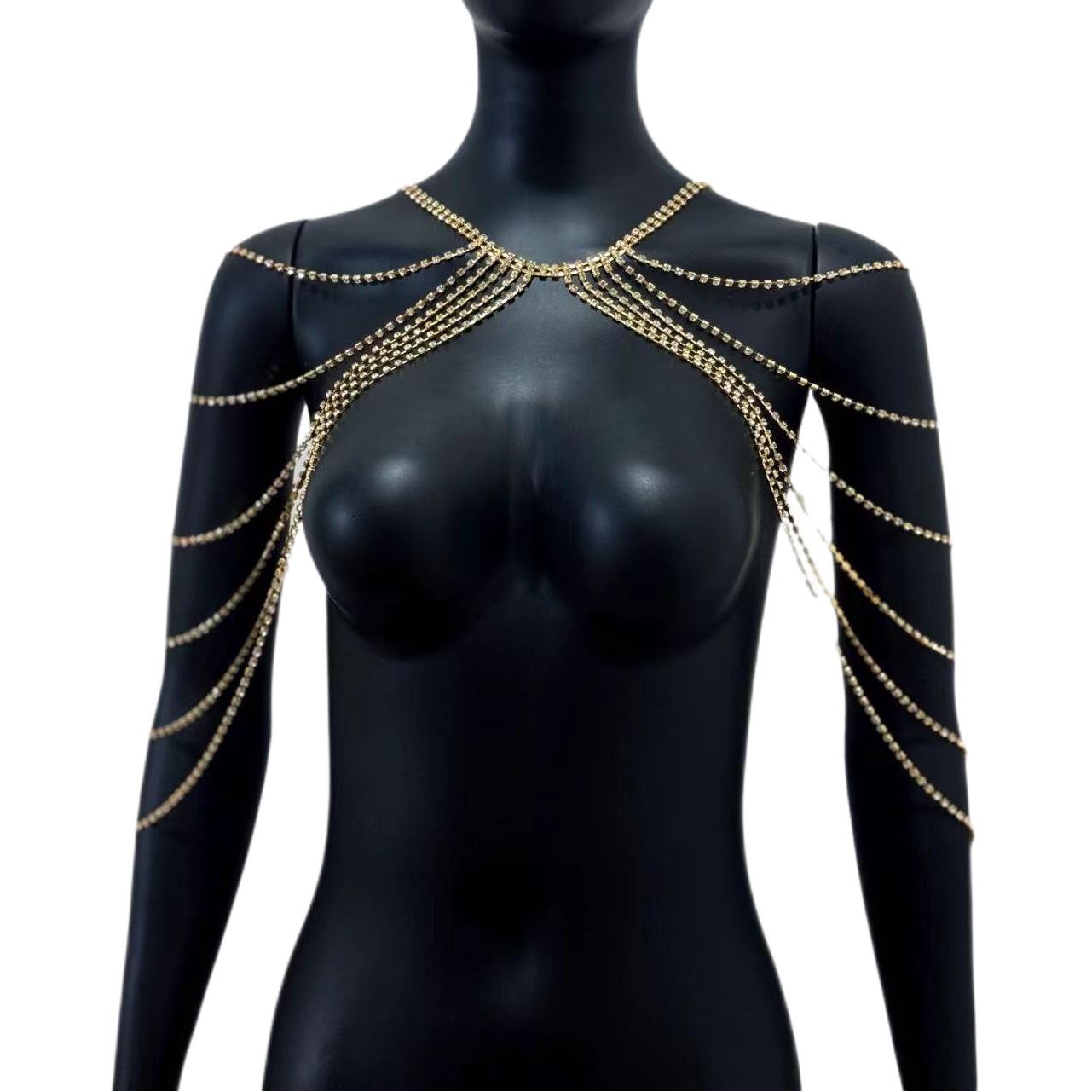 Cross-border Hot Sale Personalized Multi-layer Rhinestone Shoulder Chain Summer Beach Sexy Tassel Body Chain