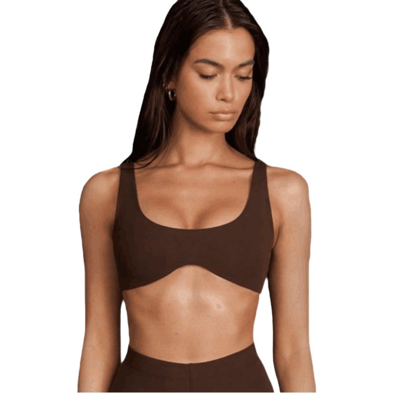 European and American fashion summer curved yoga Jacket Women's slim sports running with chest pad bra a generation of hair