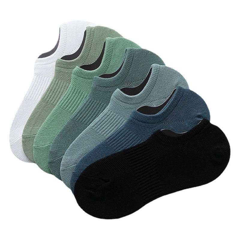 Socks men's spring and summer solid color men's invisible socks short soles waist breathable mesh shallow mouth sweat absorbent men's socks