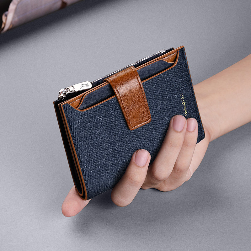 Emperor Paul Men's Wallet Anti-Theft Brush Multifunctional Canvas Wallet Card Bag Fashion Trend Korean Wallet Men's Style