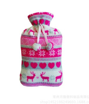 Picture of 2000ml hot water bag knitted cover large cloth cover water-filled hot water bag flannel bag super soft knitted insulation