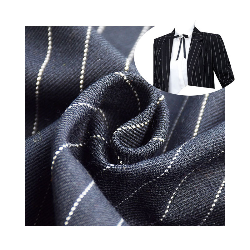 T/R polyester viscose yarn-dyed four-sided stretchable fabric yarn-dyed striped shirt fabric trench coat fabric