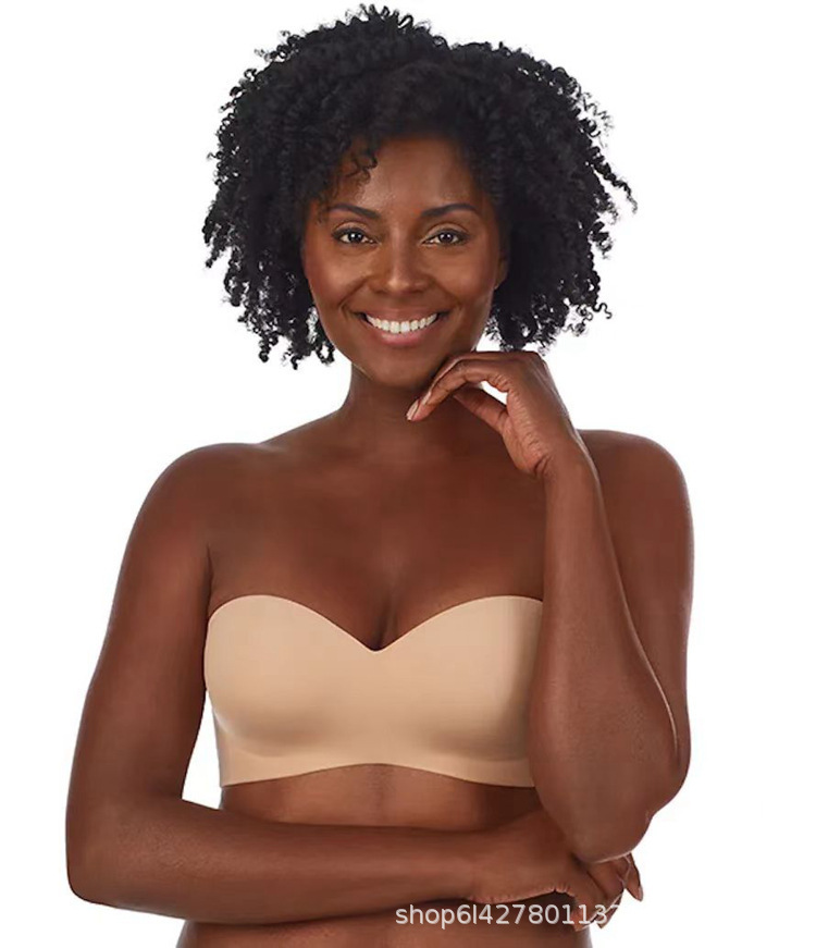 Picture of Cross-Border Popular Strapless Half-Cup Seamless Sexy Push-Up Bra One-Piece Invisible Wedding Dress Off-Shoulder Bra for Women