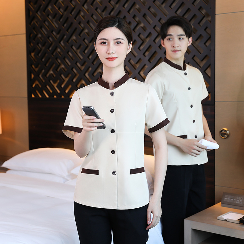Picture of Cleaning work clothes short sleeve hotel guest room aunt PA uniform property housekeeping hospital cleaner suit summer