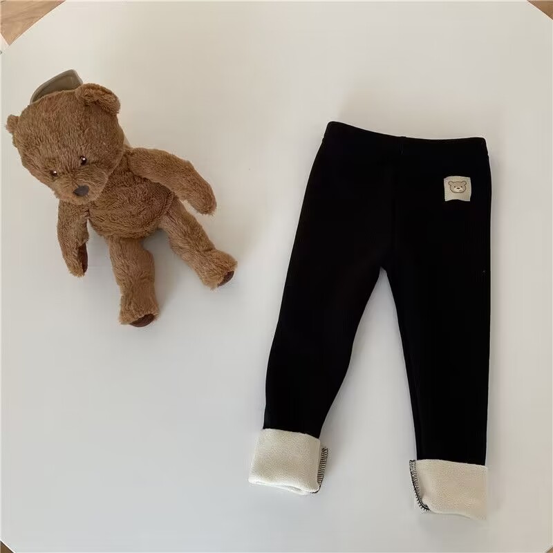 Picture of Autumn and Winter new Korean style Girls' one-piece velvet all-match leggings boys and girls baby plus velvet outer wear skinny pants trousers