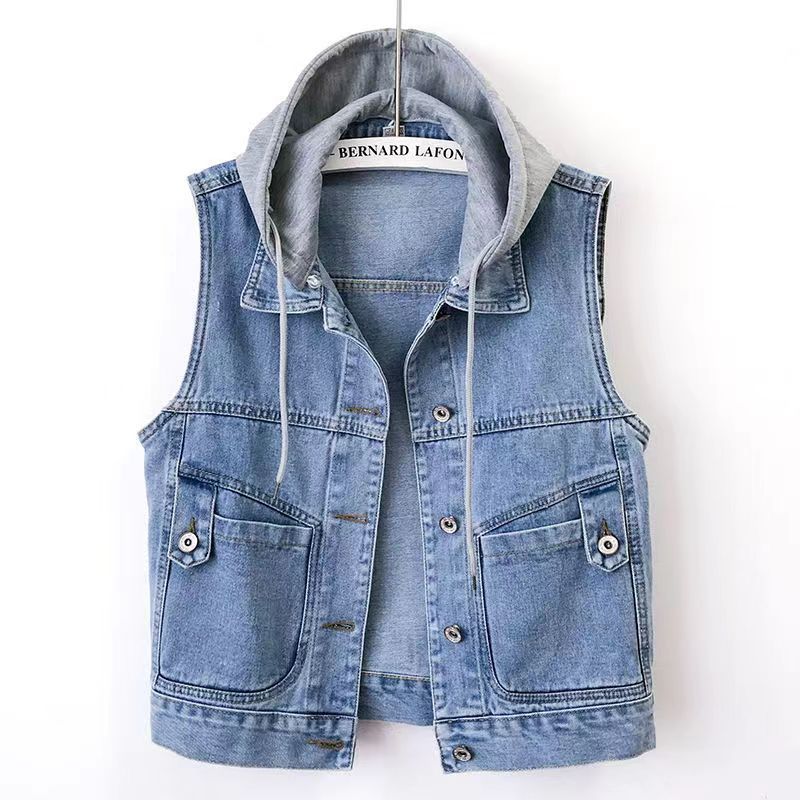 Picture of Easiest for Match Lapel Casual Denim Vest Women's 2025 Spring and Autumn Student Short Slim Sleeveless Jacket Waistoutwear