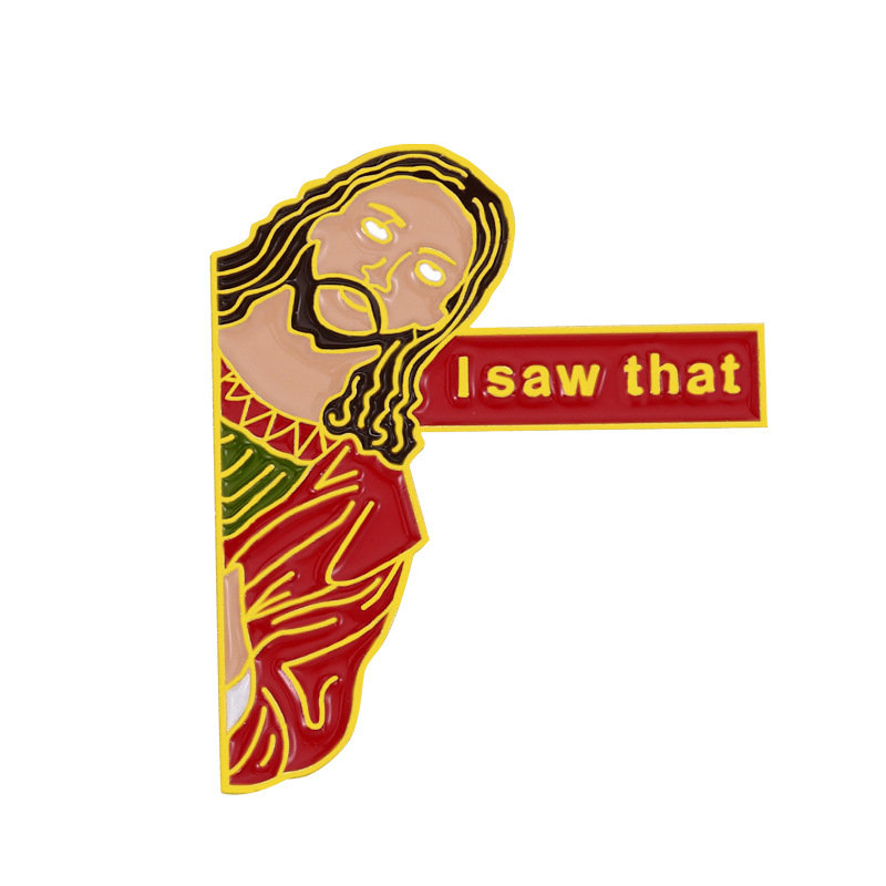 Picture of Foreign trade new cartoon character head design I saw that personality English letter creative metal badge