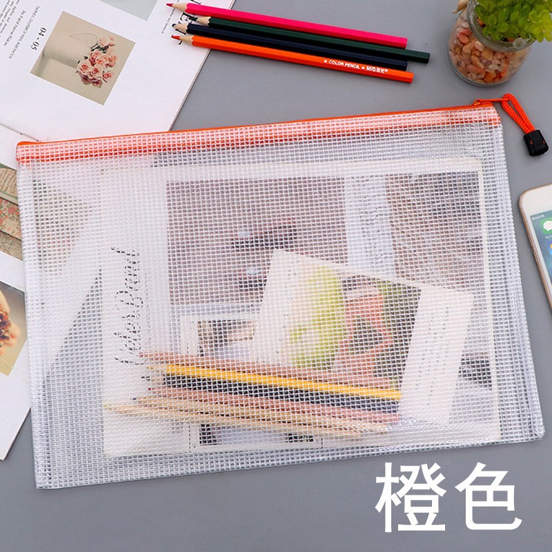 Picture of Wholesale Pvc Plastic A5 Large Capacity Mesh Zipper File Bag A3 Storage File Prenatal Check-Up Information A4 Storage Bag