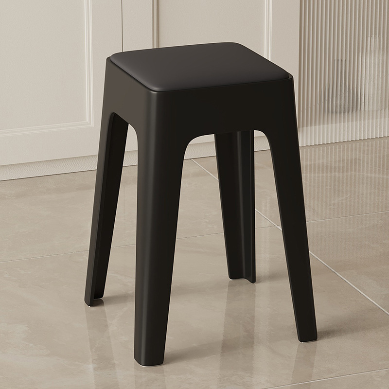 Picture of Plastic stool upholstery thickened household stackable living room modern simple bench comfortable for long sitting commercial dining chair