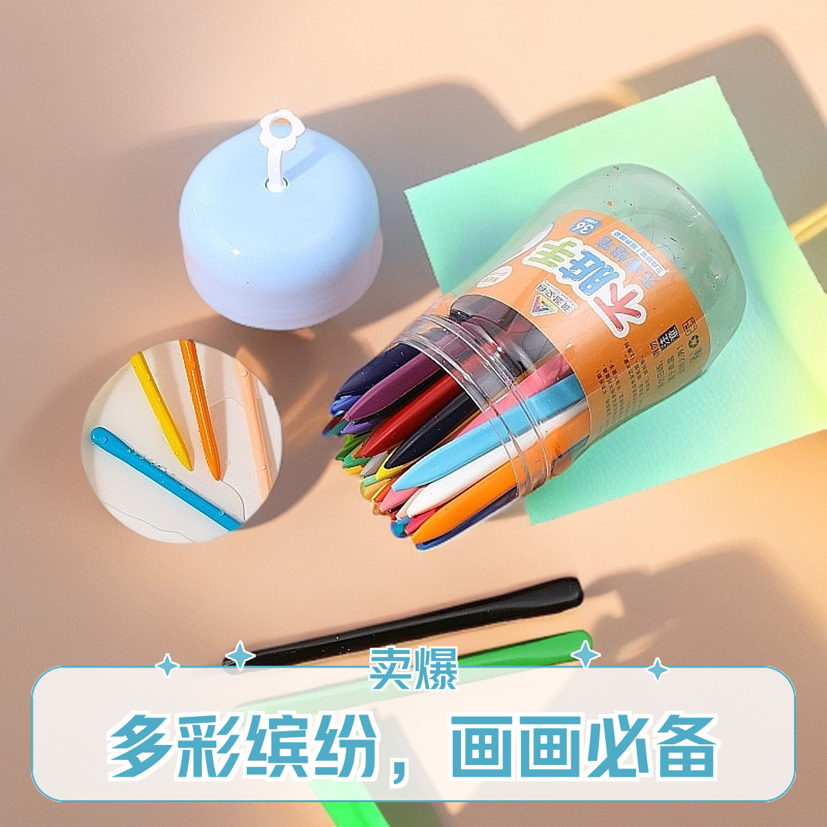 Triangular Crayon Holder with a Bucket Design, Easy to Grip, Ideal for Children's Drawing, Safe and Odorless