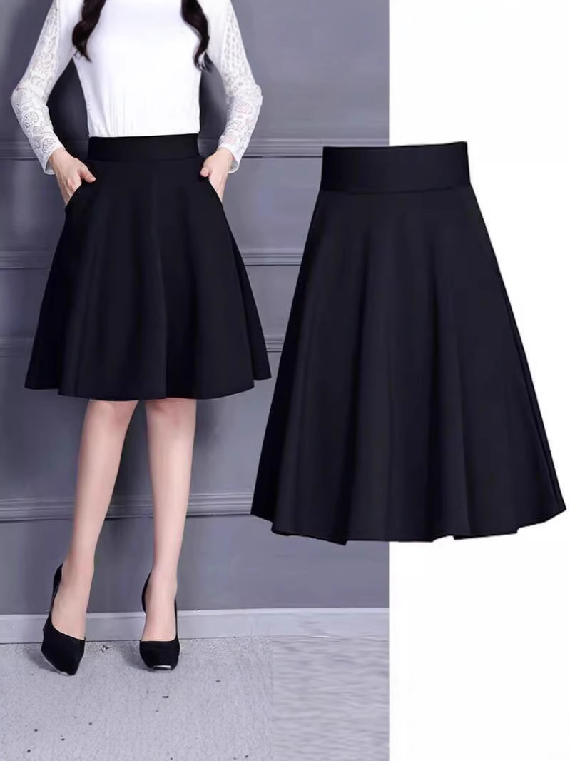 Autumn 2024 New Style Outgoing plus size High Waist Slimming All-match Skirt A- line Skirt Women's Square Dance Korean Style Skirt