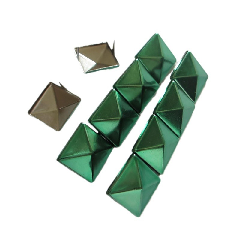 Picture of Colorful Rivets Fluorescent Color Square Claw Nails DIY Hat Nails Two-Legged Nails Square Rivets Pyramid Square Claw Buckle