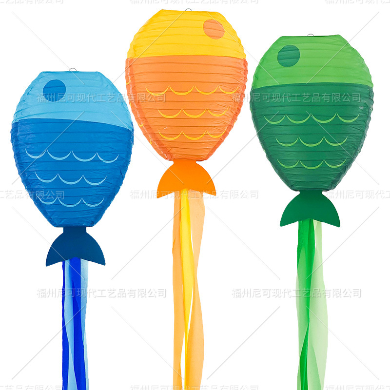 Picture of Creative fish lantern set hanging paper lantern kindergarten handmade diy cartoon Paper Lantern Festival party outfit