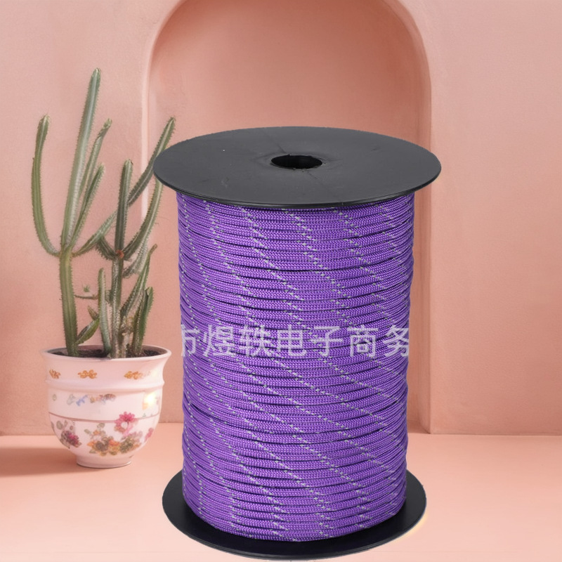 Seven-Core Reflective Paracord Night Light up 4mm Canopy Tent Outdoor Camping Bracelet Braided Nylon Reflective Rope