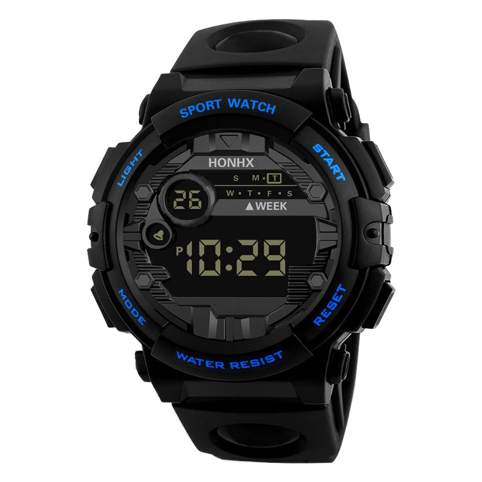 approval HONHX boys and girls students colorful luminous alarm clock multi-function watch adult men's electronic watch