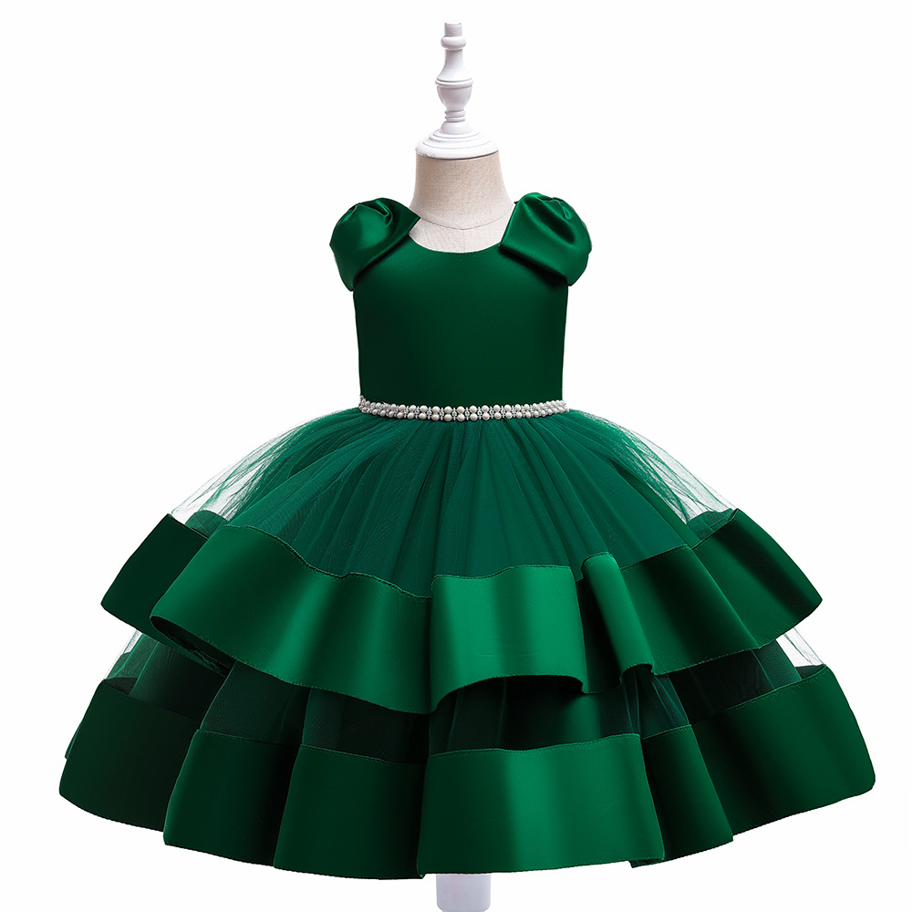 Picture of European and American girls princess dress flower girl dress wedding children's tutu skirt piano performance host evening dress western style