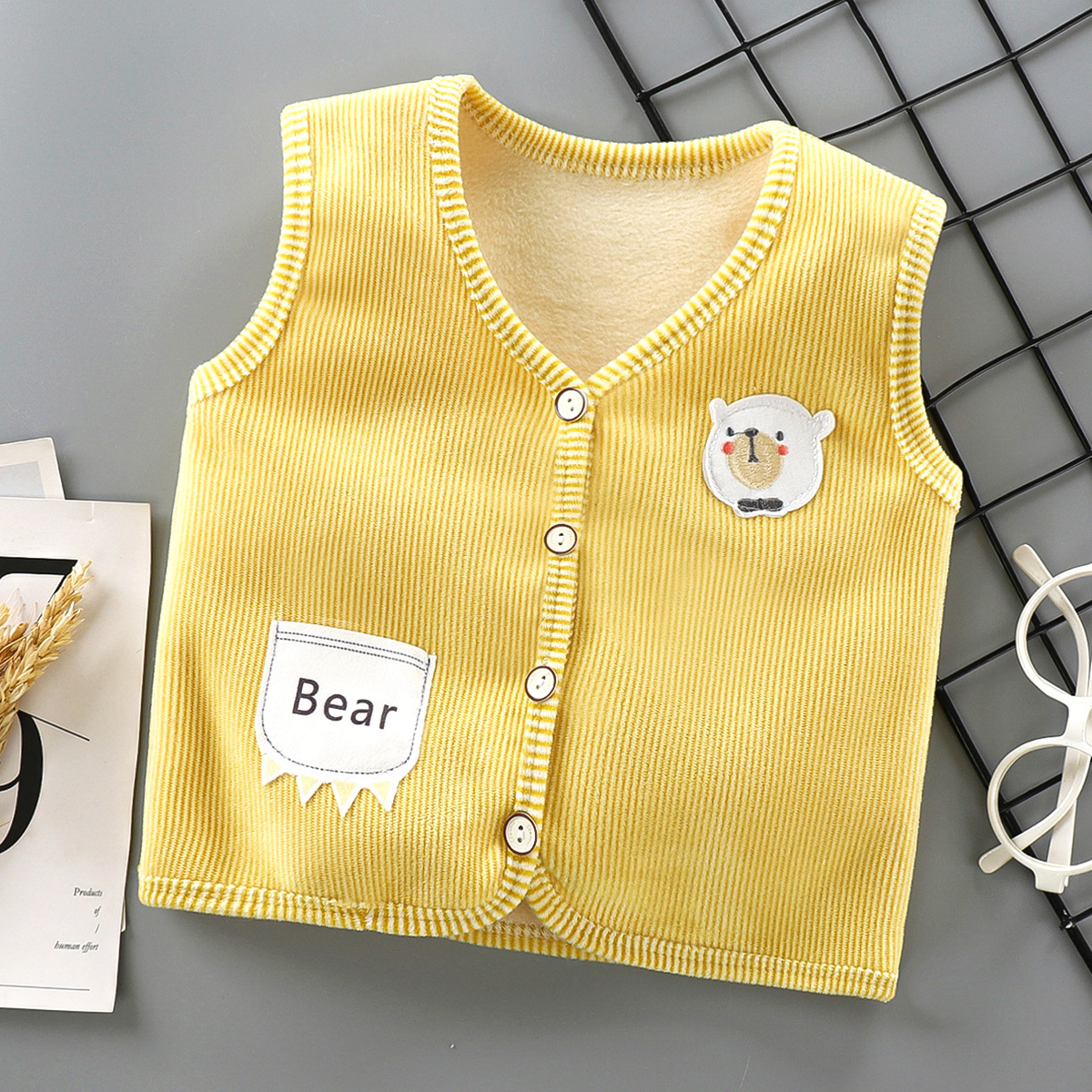 Picture of Baby's Vest Spring and Autumn Outfit Children's Double-Sided Top Boys' Newborn Vest Baby's Waistcoat Girls' Fashionable Style