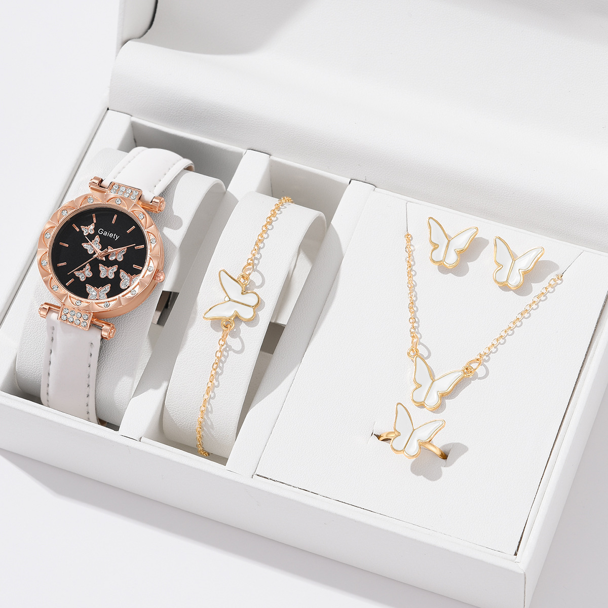 Picture of New TikTok Popular Women's Watch Fashion Personality Simple Watch Butterfly Digital Belt Watch Set