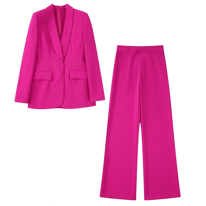 Picture of Cross-Border Export 2022 Autum European and American Style Zaura Women's Dress Collar Loose One-Button Suit Pants Suit