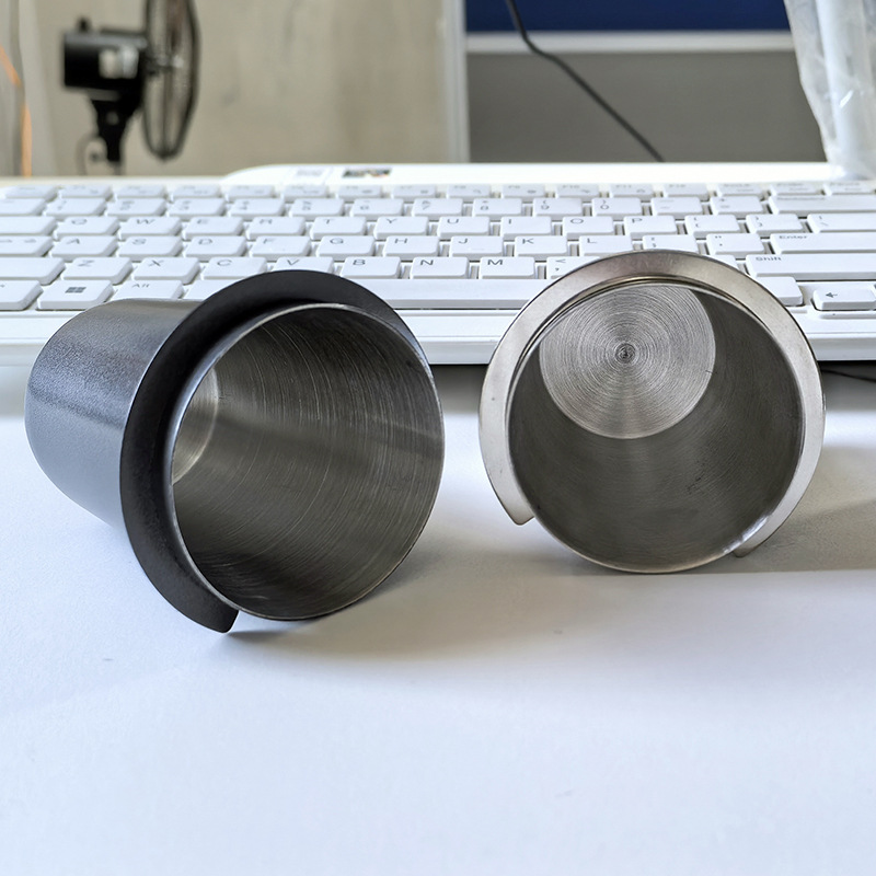 Picture of 58mm universal Italian coffee machine handle stainless steel powder dispenser fragrance cup EK43 mini bean cup
