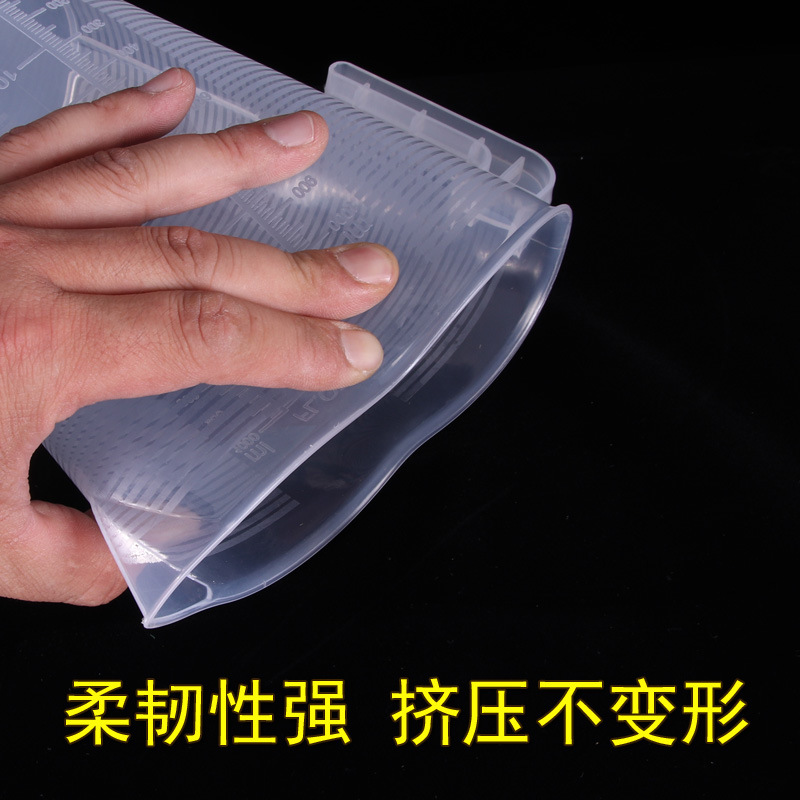 Picture of Plastic beaker measuring cup transparent thickened with scale student chemistry experiment plastic cup size specifications household multi-use