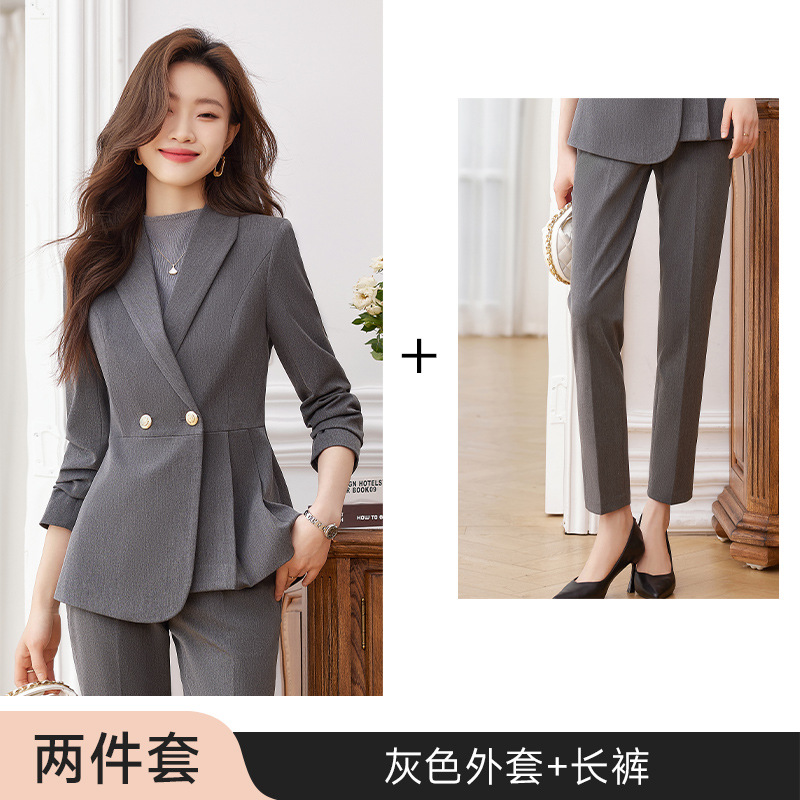 Picture of Black Small Suit Jacket Women's 2023 New Spring and Autumn High-grade Professional Two-piece Suit Elegant Casual Suit