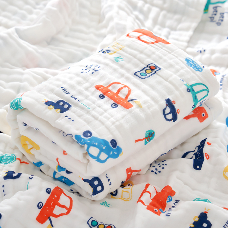 Picture of Baby Bath Towel Pure Cotton Wholesale Pure Cotton Four-Layer Gauze Newborn Wrap Summer Newborn Baby Supplies Children's Blanket