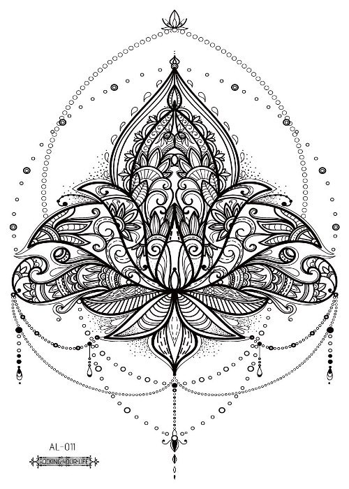 Picture of Cross-border New Waterproof Chest Tattoo Sticker Original Big Figure Sexy Flower Arm Tattoo Sticker Disposable Tattoo Sticker