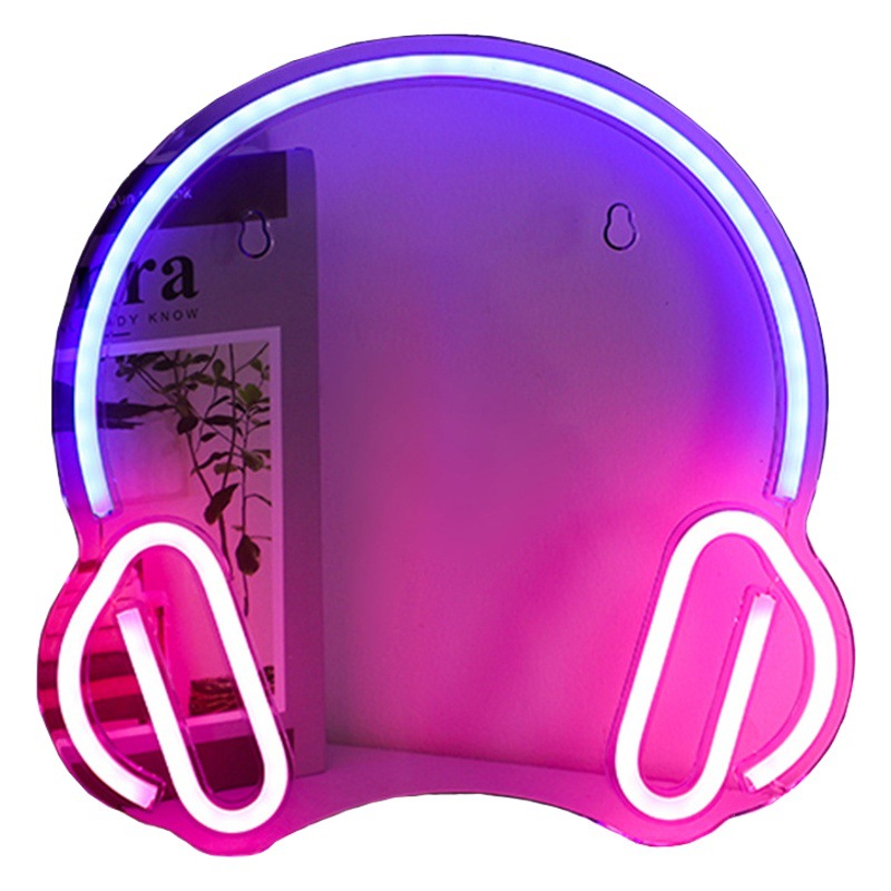 Manufacturers supply cross-border e-commerce acrylic LED backboard neon game console headset styling light e-sports room