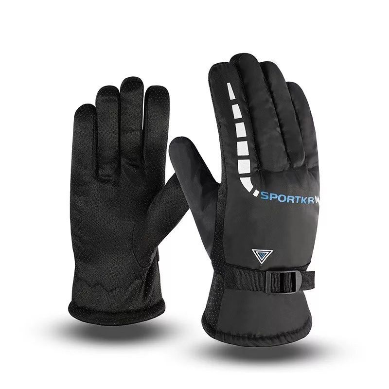 Picture of Manufacturer Winter Gloves Men's Triangle Cotton Warm Ski Motorcycle Electric Vehicle Riding Plus Velvet Thickening Wholesale Model