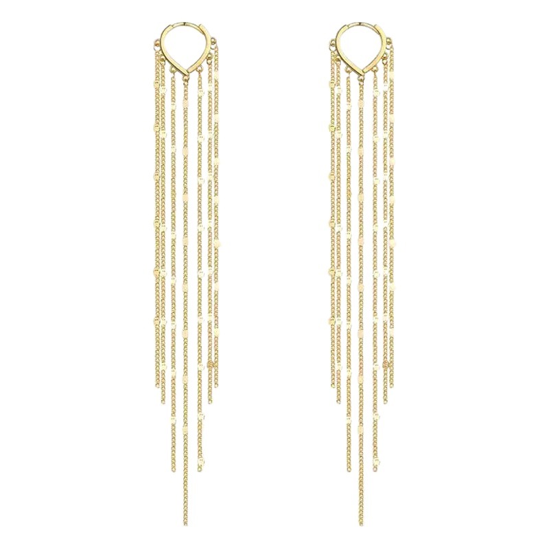 2023 New Fashion Ear Buckle Women's Long Ear Drop for Round Face Elegant High-grade Tassel Earrings Ear Jewelry