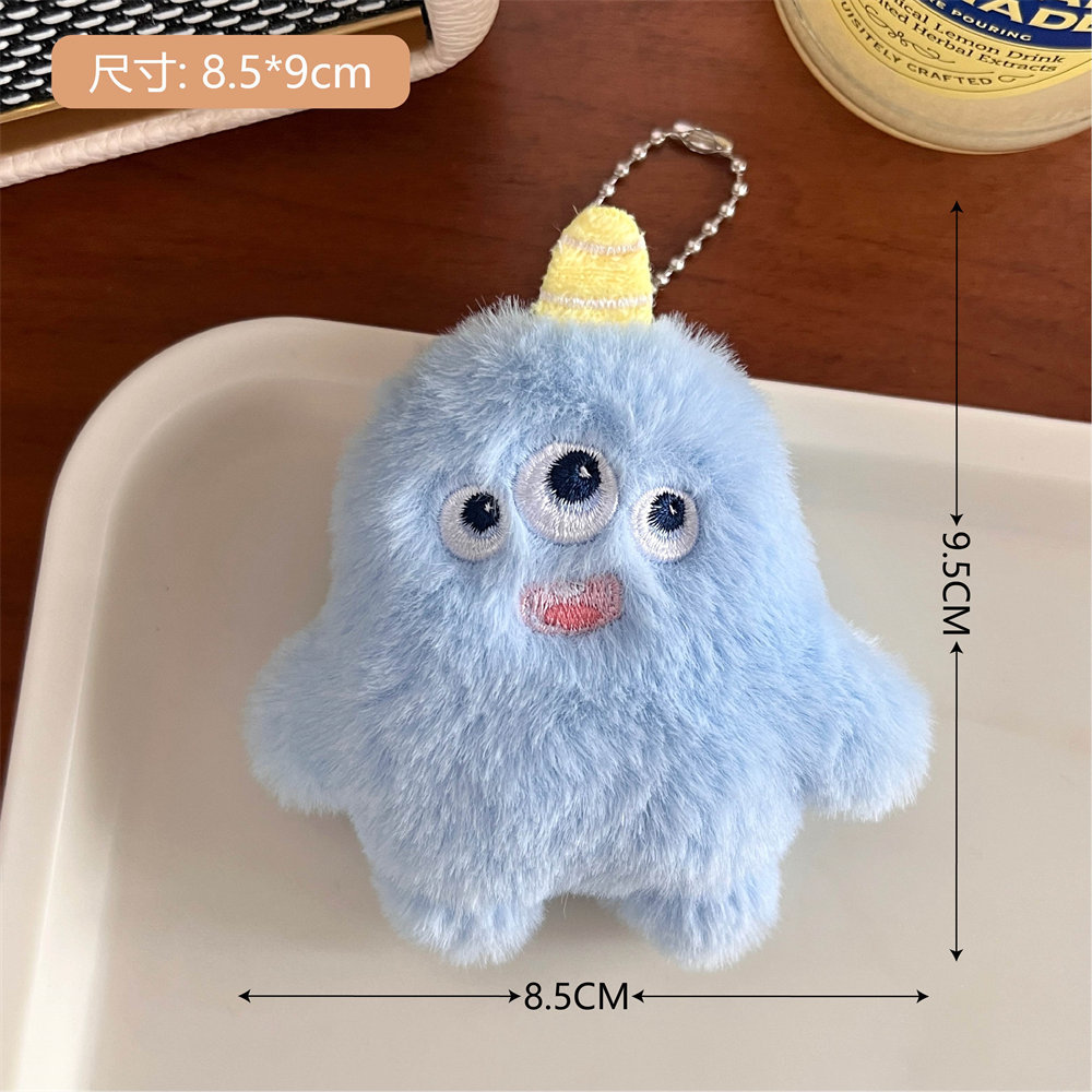 Picture of Cartoon Plush Bib Afraid of Dog Pendant Girl's Heart Schoolbag Pendant Long Hair Creative Doll Plush Doll
