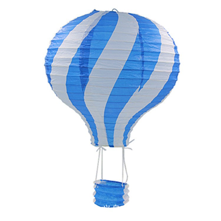 Picture of 2020 new manufacturers wholesale hot air balloon paper lantern two-color stitching rainbow export wedding paper lantern decoration