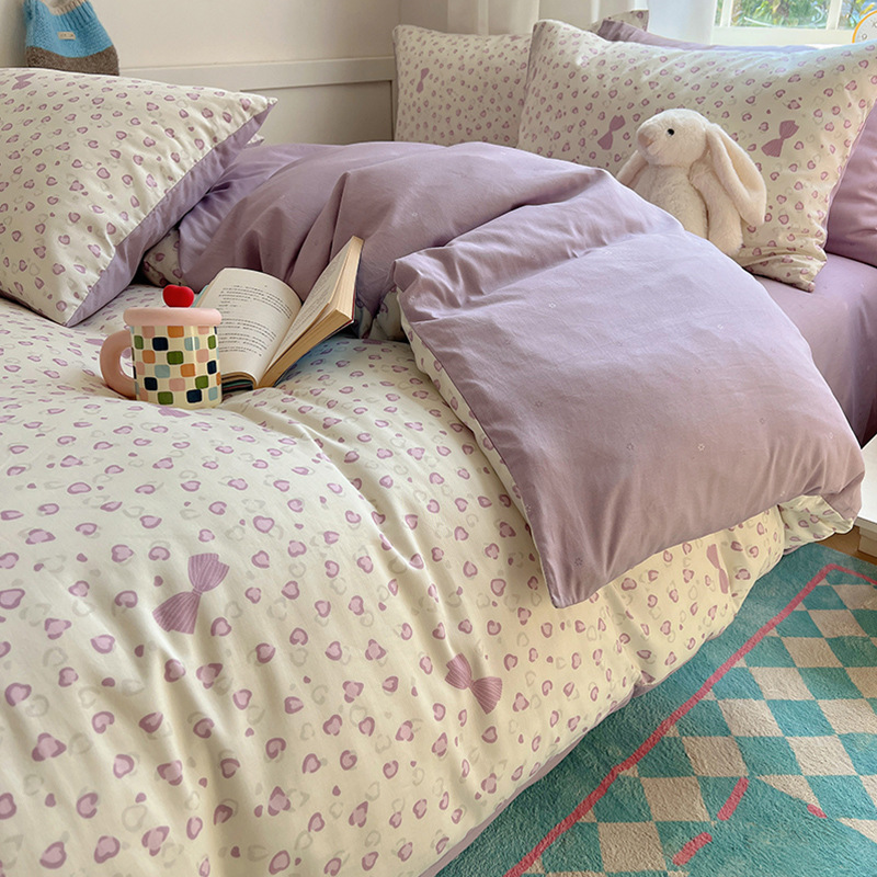 Picture of 2025 New Spring & Fall 60 Small Floral Cotton Four-Piece Set Ins Style Pure Cotton Dormitory Bed Bed Sheets Quilt Cover Three-Piece Set