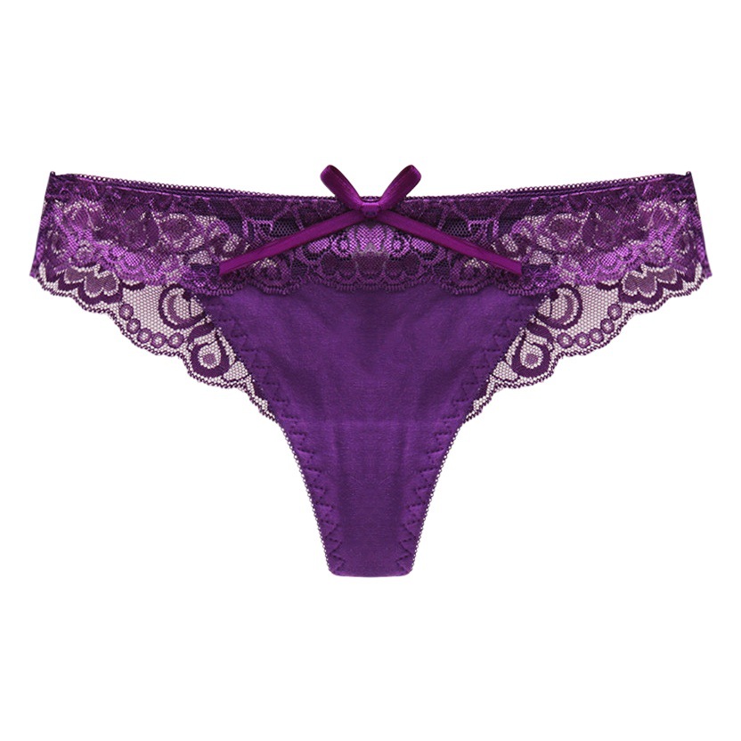 Sexy Transparent Lace Seamless Underwear Women's Low Waist Hollow Japanese Style Temptation Pure Cotton Thong Hot T-Shaped Pants