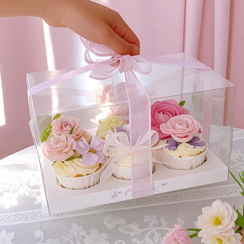 520 Mother's Day 6-grain Cupcake Packaging Box 6-grain Cup Transparent Packing Box 6/12-grain Maffen Box