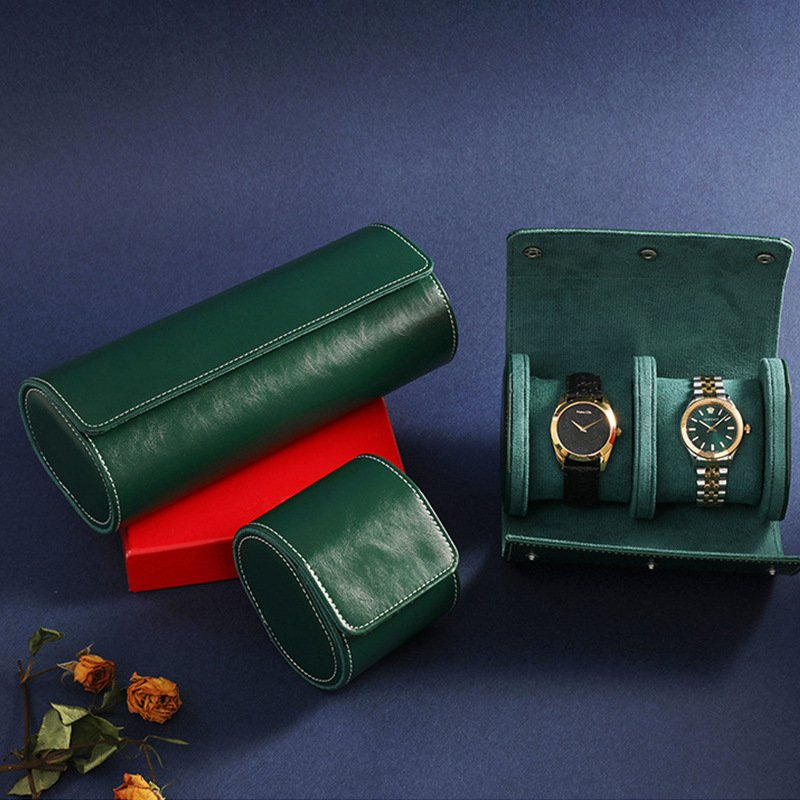 2025 Cross-Border Portable 1 Position 2 Positions 3 Positions Watch Box Pu Leather Watch Storage Box Packaging Box Wholesale