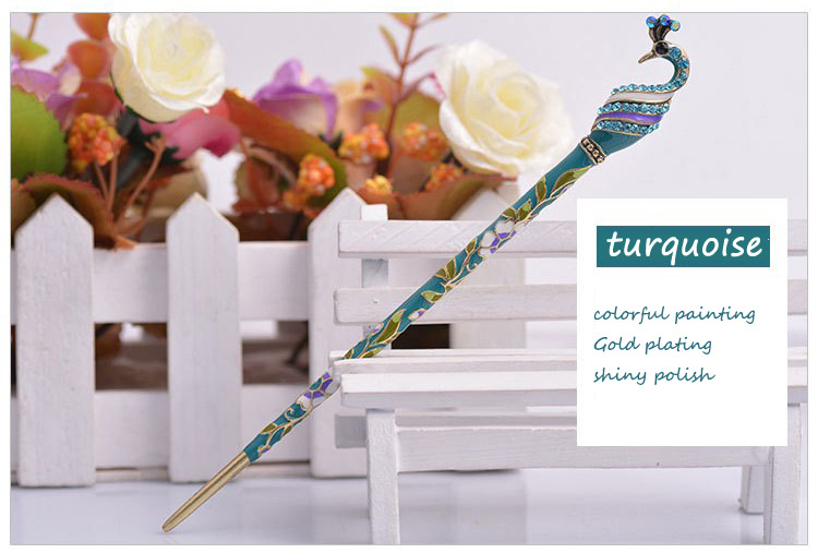 Picture of Chinese antique headdress hairpin cloisonne ladies hair clasp scenic explosion hair accessories wholesale