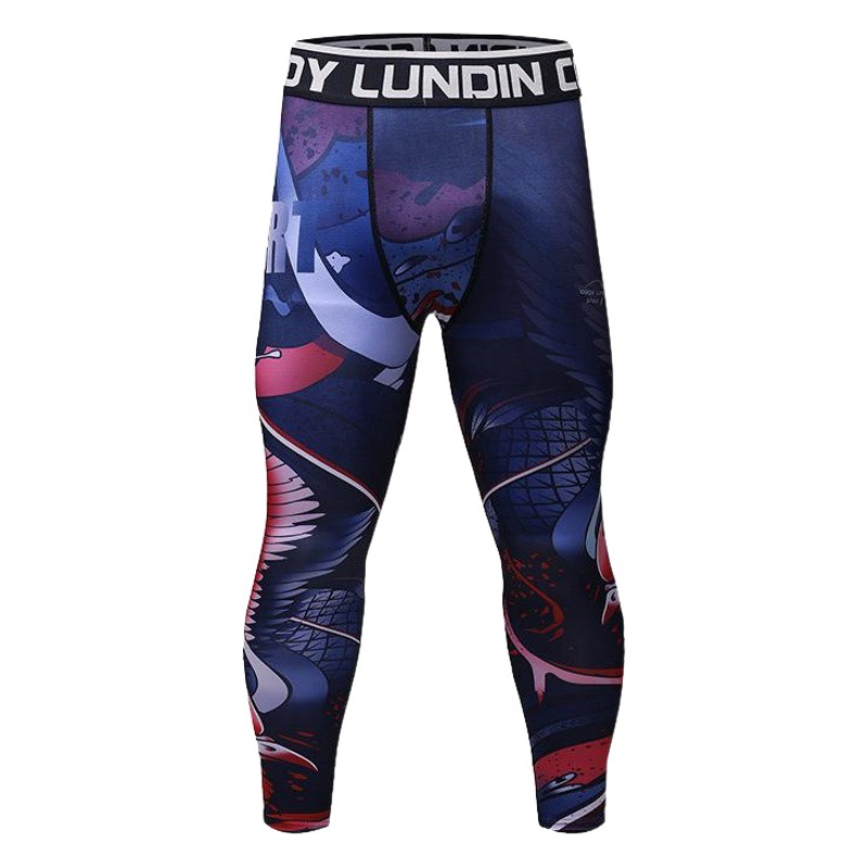 Picture of 2019 Winter new fitness trousers men running yoga 3D printing compression tights wholesale