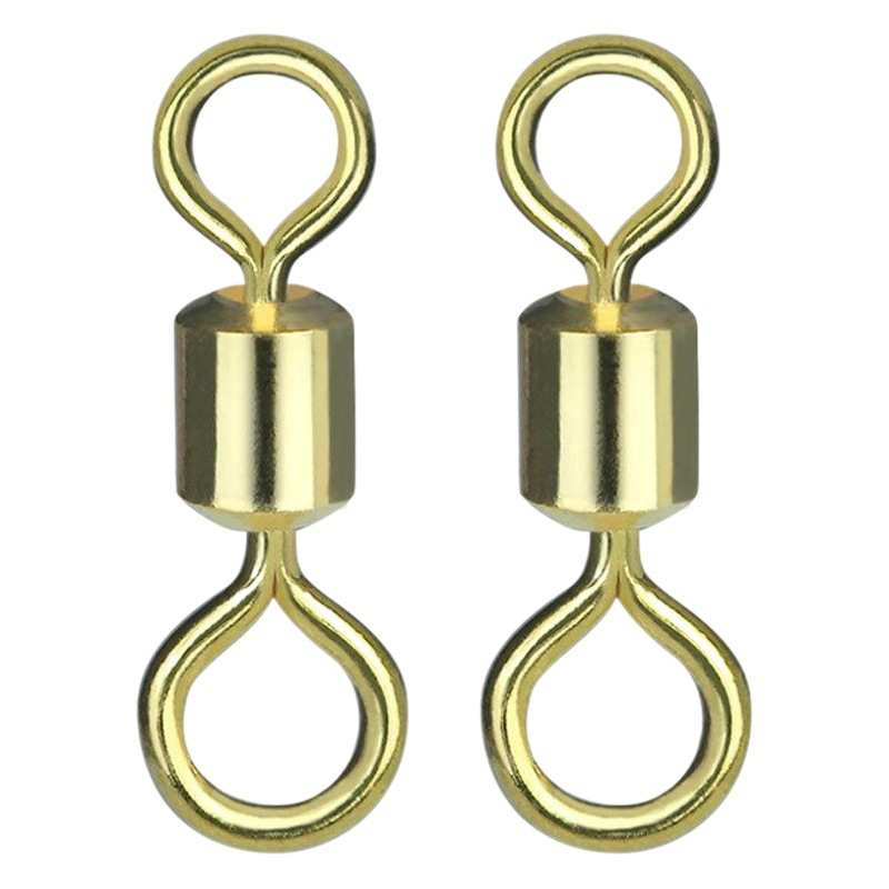 Lin Lake gold-plated son-mother ring does not rust eight-character ring light American swivel fishing gear wholesale factory direct sales