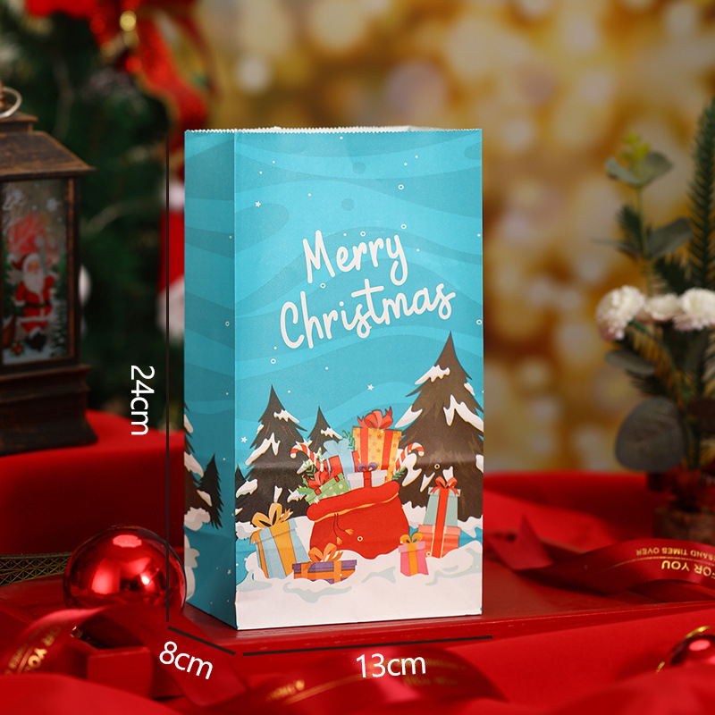 Picture of Spot New Christmas Kraft Paper Bag Christmas Eve Handbag Candy Gift Bag Apple Packaging Gift Paper Bag